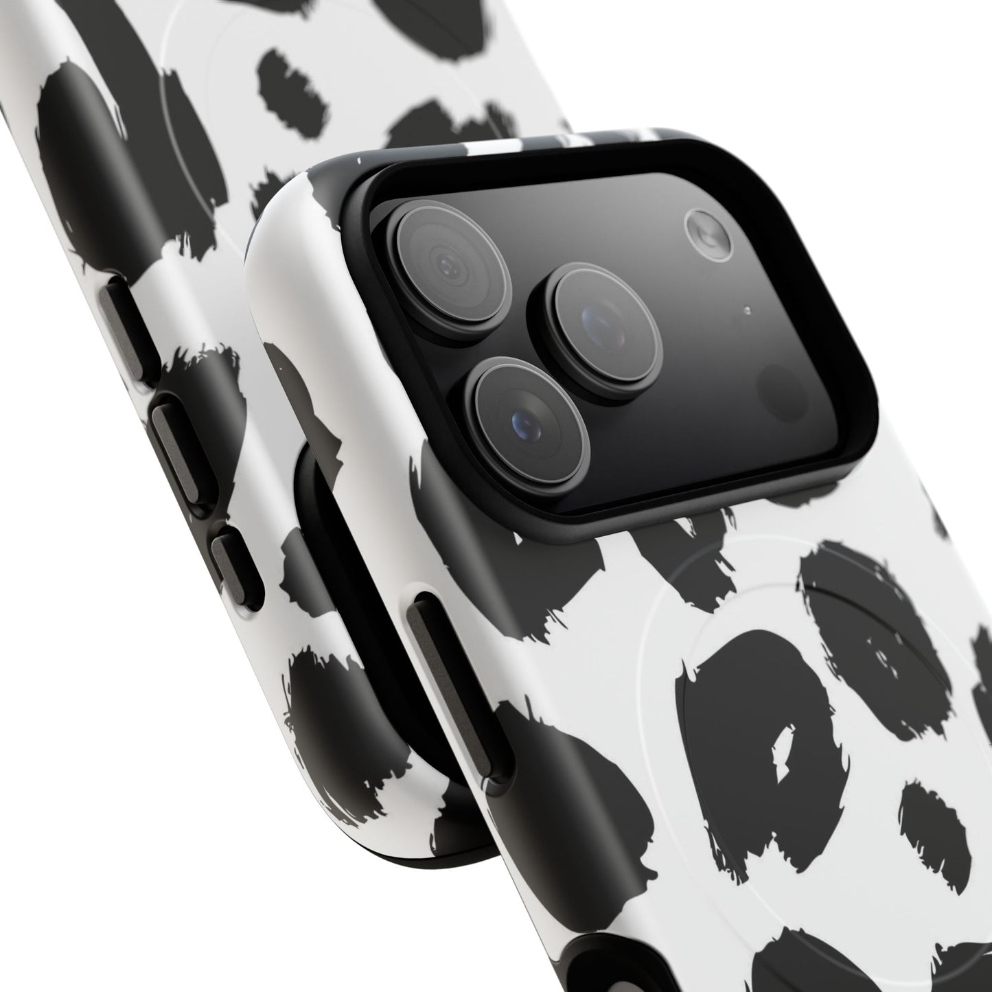 Ink Leopard Magnetic Phone Case — Black & White Animal Print Fashion Protective Cover
