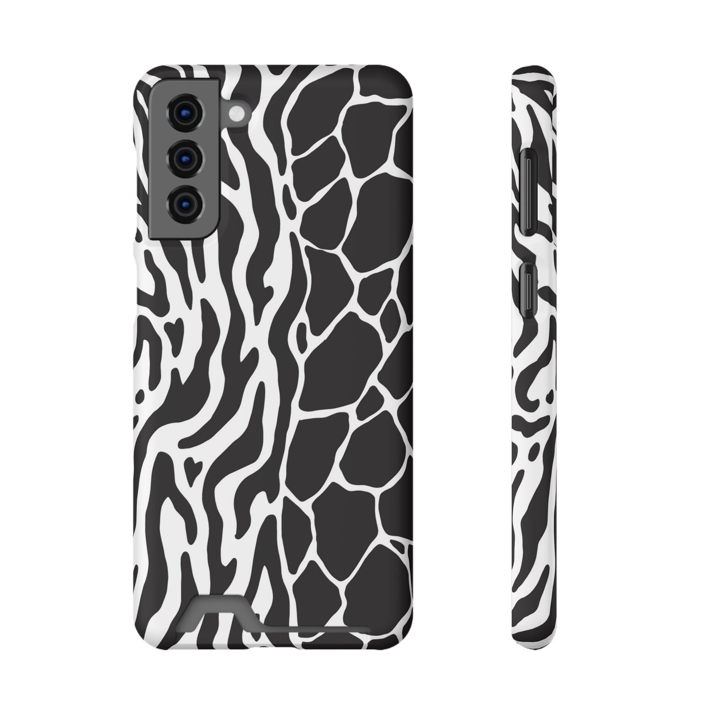 Animal Print Phone Case — Zebra & Giraffe Edition with Card Holder — Slim, Stylish, MagSafe