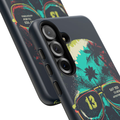 Wilderness Adventure Phone Case — 'Adventure Is Calling' Skull Sunglasses Design