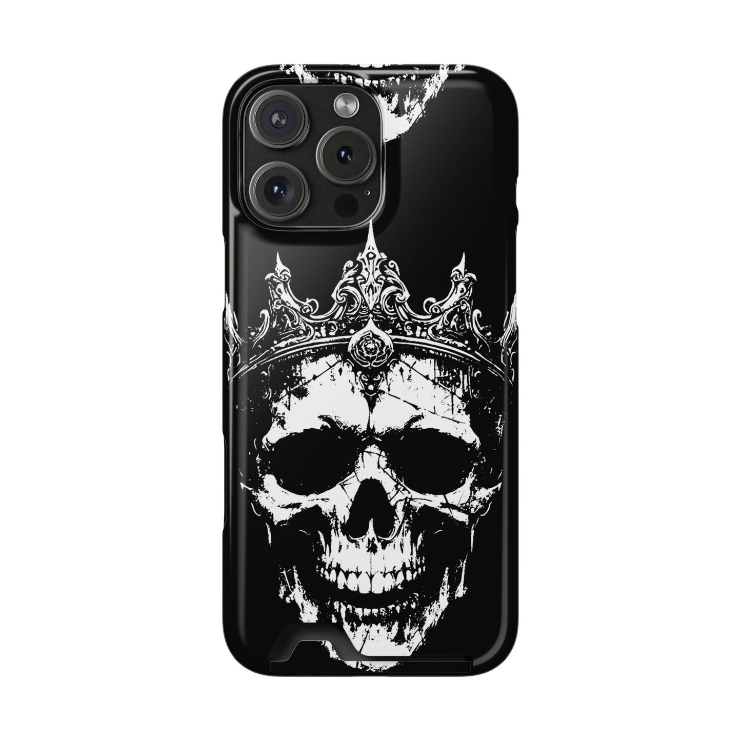 Crowned Chaos - Skull King Card-Holder Phone Case