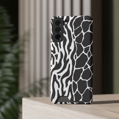 Animal Print Phone Case — Zebra & Giraffe Edition with Card Holder — Slim, Stylish, MagSafe