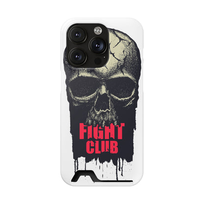 Fight Club Skull Phone Case with Card Holder — Bold Gothic Skull Design