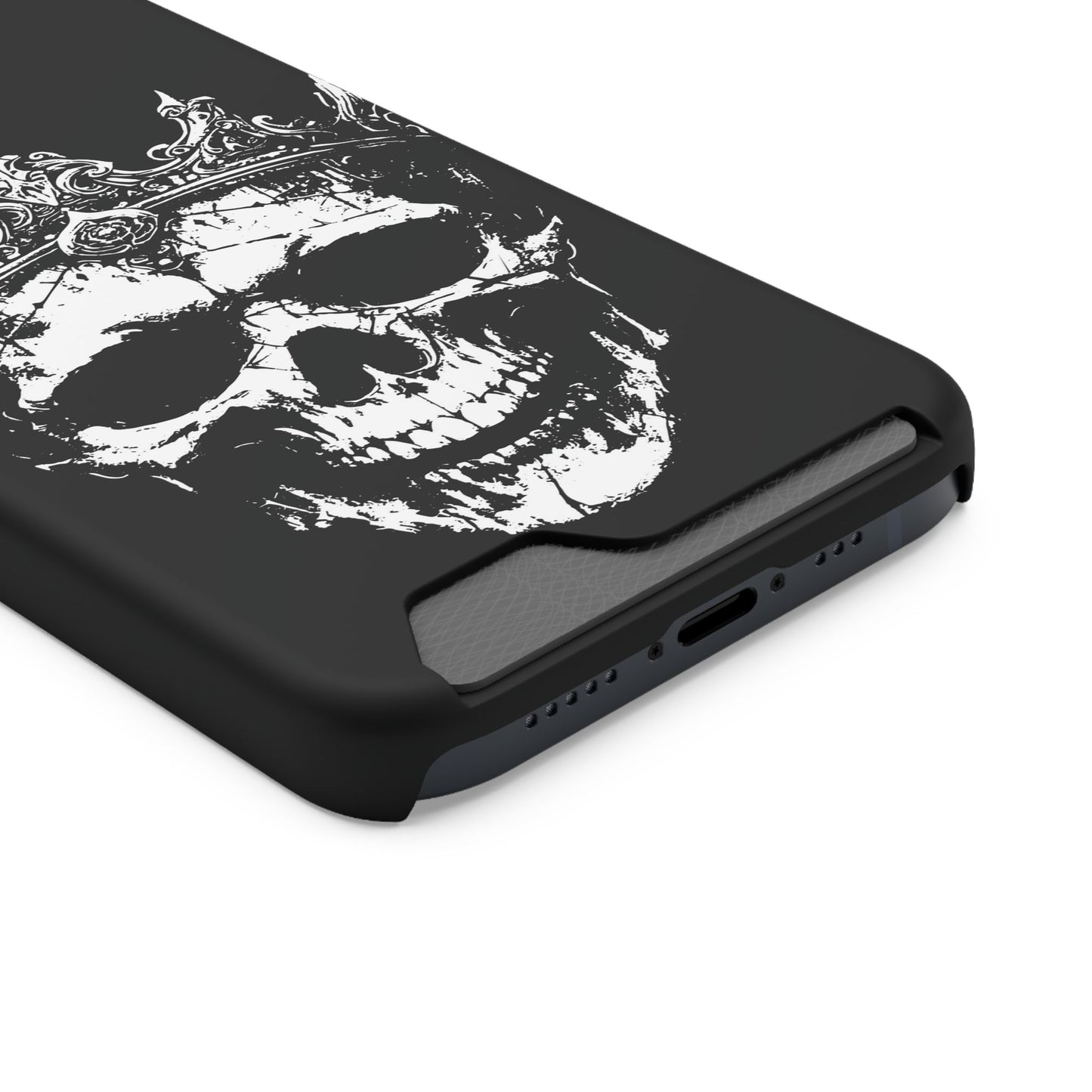 Crowned Chaos - Skull King Card-Holder Phone Case