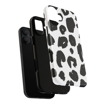 Ink Leopard Magnetic Phone Case — Black & White Animal Print Fashion Protective Cover