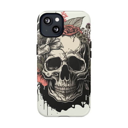 Dark Aura Skull & Roses iPhone Case – Gothic Floral Magnetic Protective Cover