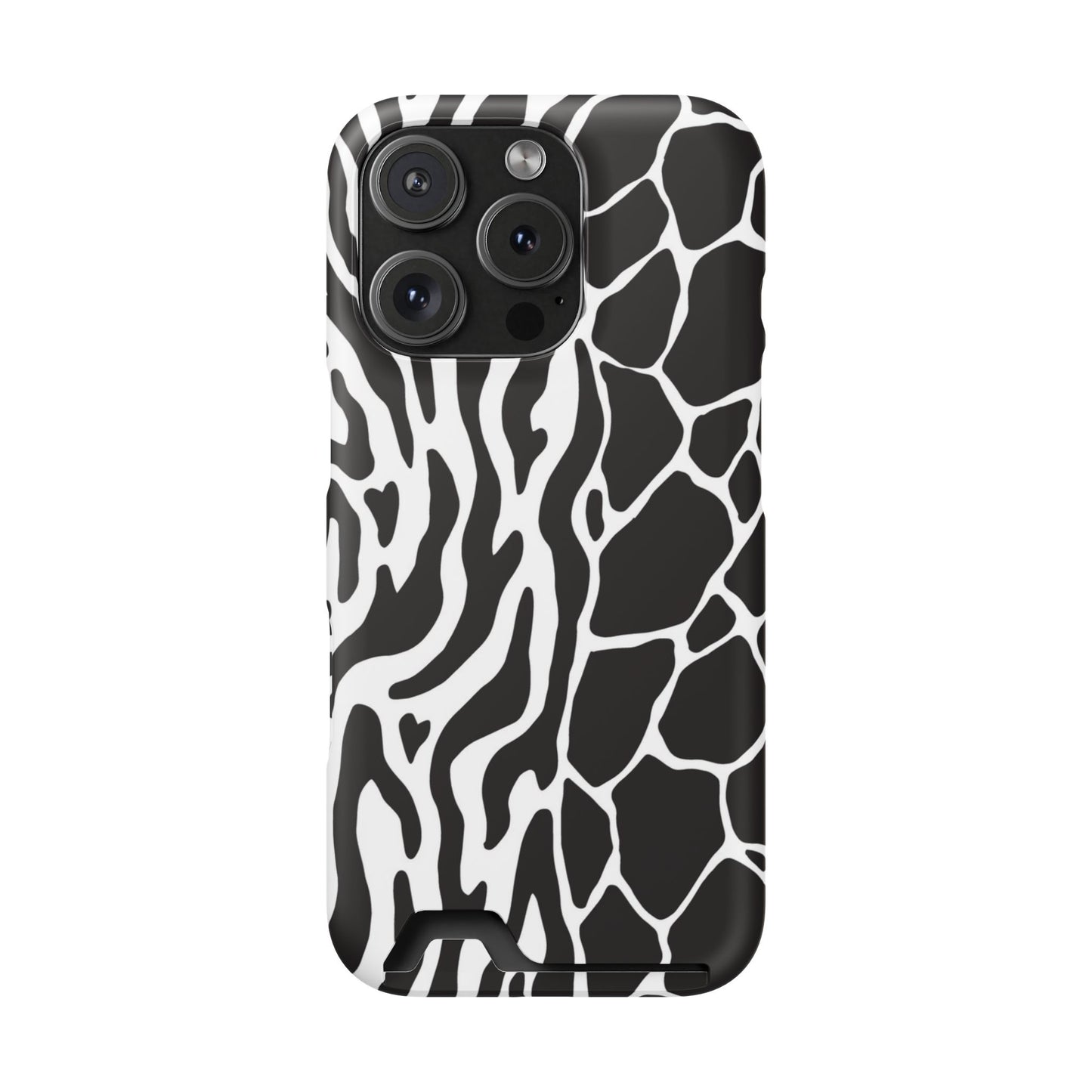 Animal Print Phone Case — Zebra & Giraffe Edition with Card Holder — Slim, Stylish, MagSafe