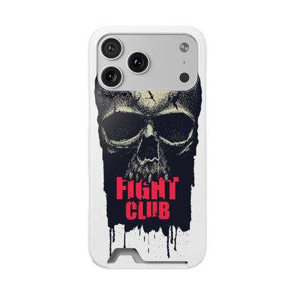 Fight Club Skull Phone Case with Card Holder — Bold Gothic Skull Design