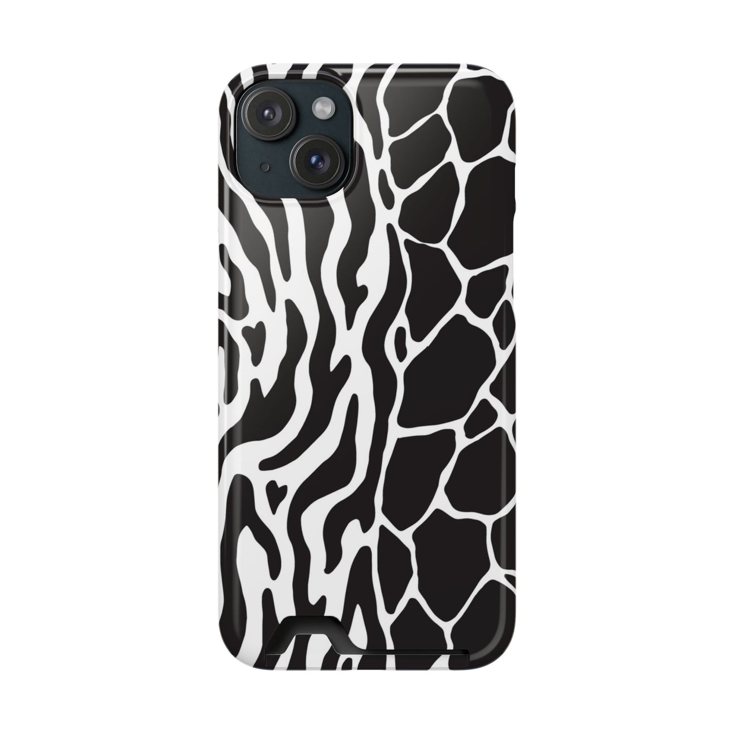 Animal Print Phone Case — Zebra & Giraffe Edition with Card Holder — Slim, Stylish, MagSafe
