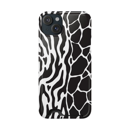 Animal Print Phone Case — Zebra & Giraffe Edition with Card Holder — Slim, Stylish, MagSafe