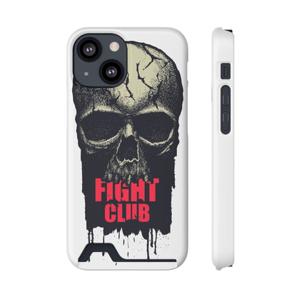 Fight Club Skull Phone Case with Card Holder — Bold Gothic Skull Design