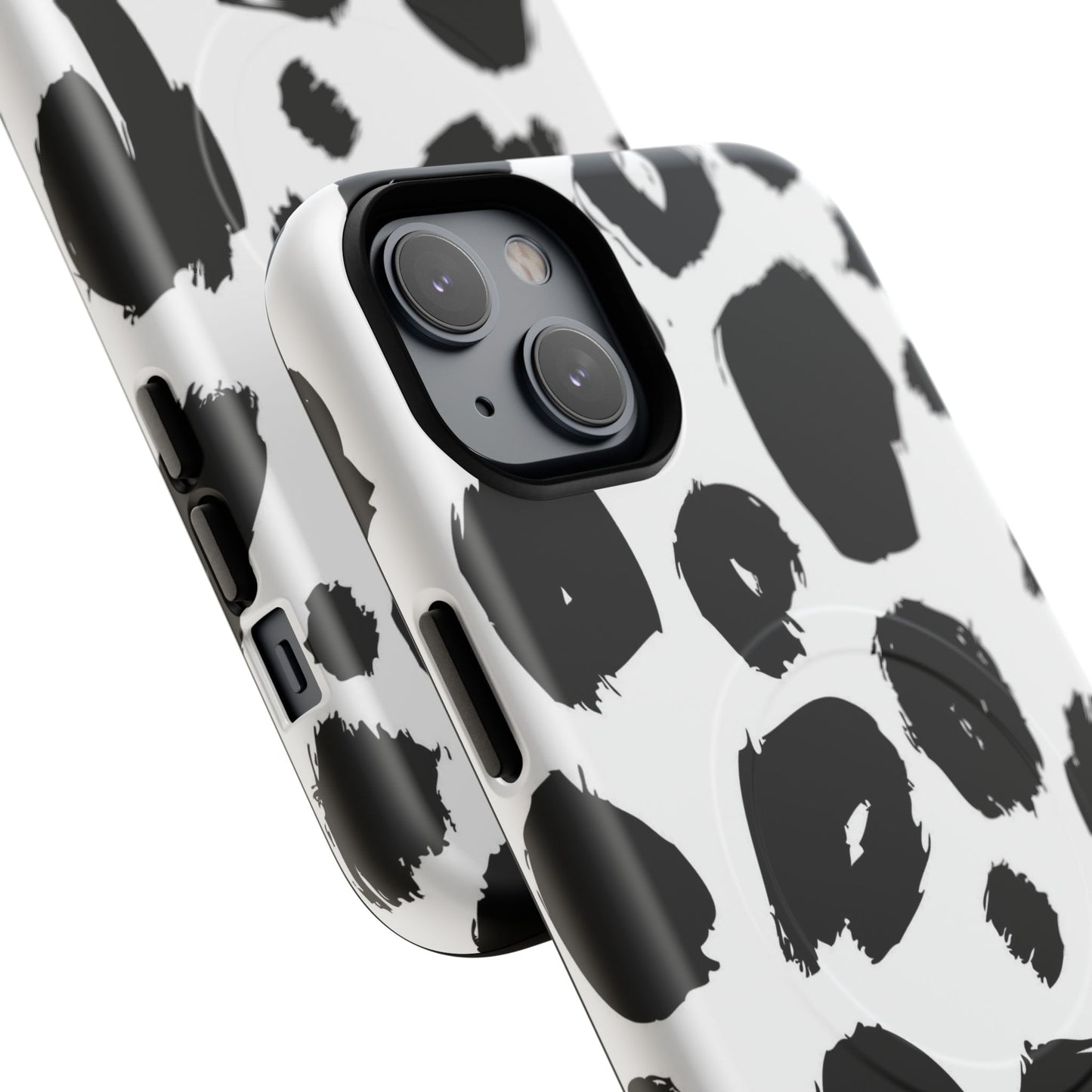 Ink Leopard Magnetic Phone Case — Black & White Animal Print Fashion Protective Cover