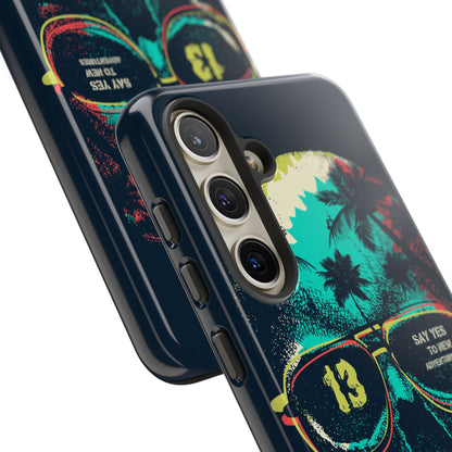 Wilderness Adventure Phone Case — 'Adventure Is Calling' Skull Sunglasses Design