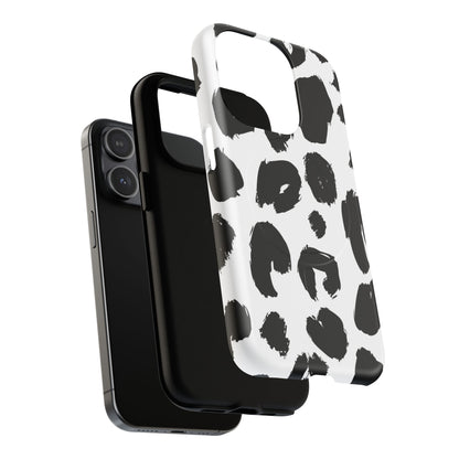 Ink Leopard Magnetic Phone Case — Black & White Animal Print Fashion Protective Cover
