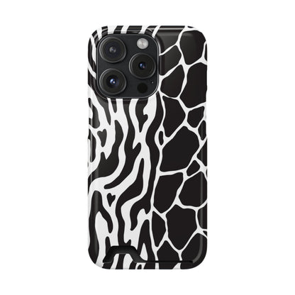 Animal Print Phone Case — Zebra & Giraffe Edition with Card Holder — Slim, Stylish, MagSafe