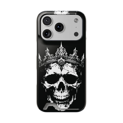 Crowned Chaos - Skull King Card-Holder Phone Case