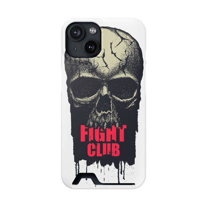 Fight Club Skull Phone Case with Card Holder — Bold Gothic Skull Design