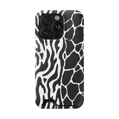 Animal Print Phone Case — Zebra & Giraffe Edition with Card Holder — Slim, Stylish, MagSafe