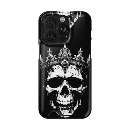 Crowned Chaos - Skull King Card-Holder Phone Case