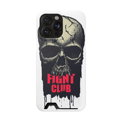 Fight Club Skull Phone Case with Card Holder — Bold Gothic Skull Design