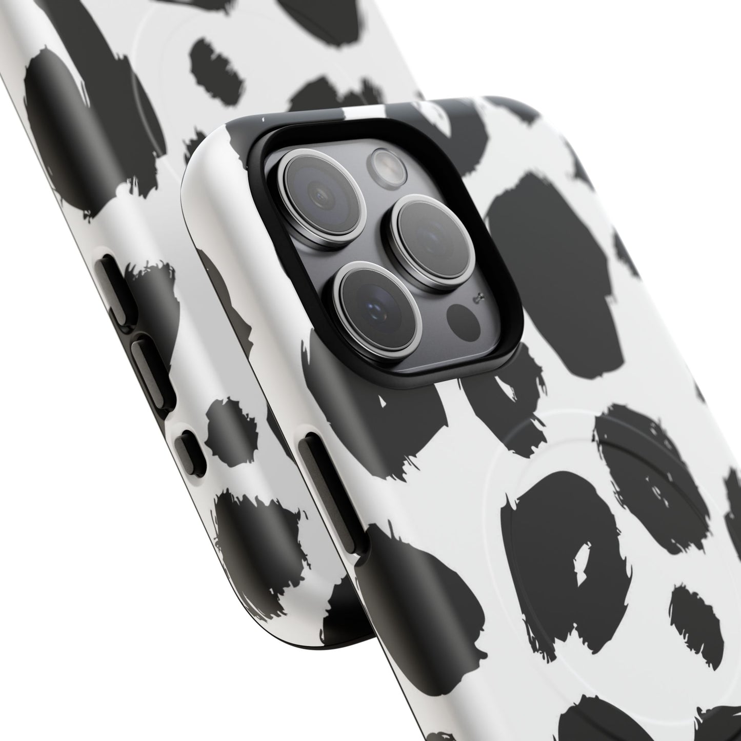Ink Leopard Magnetic Phone Case — Black & White Animal Print Fashion Protective Cover