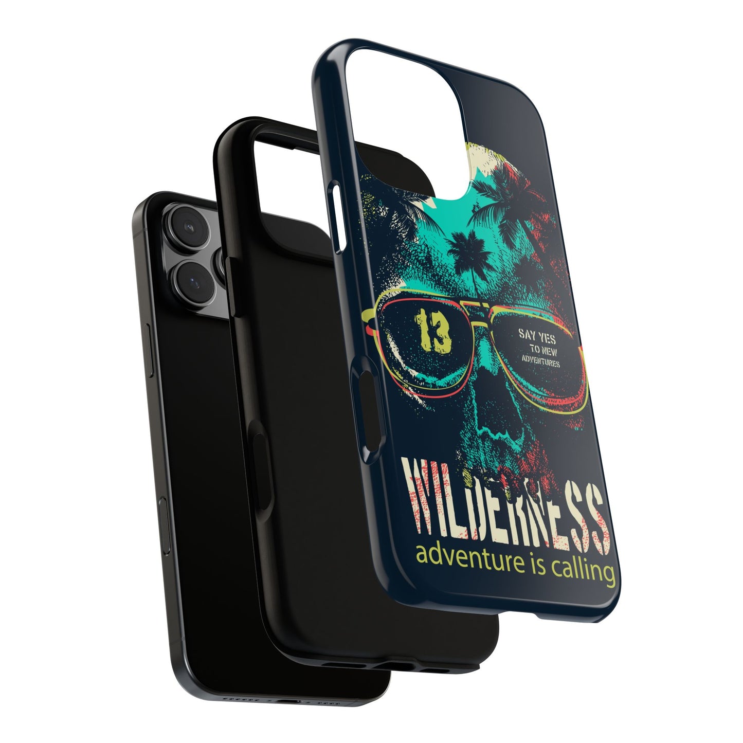 Wilderness Adventure Phone Case — 'Adventure Is Calling' Skull Sunglasses Design