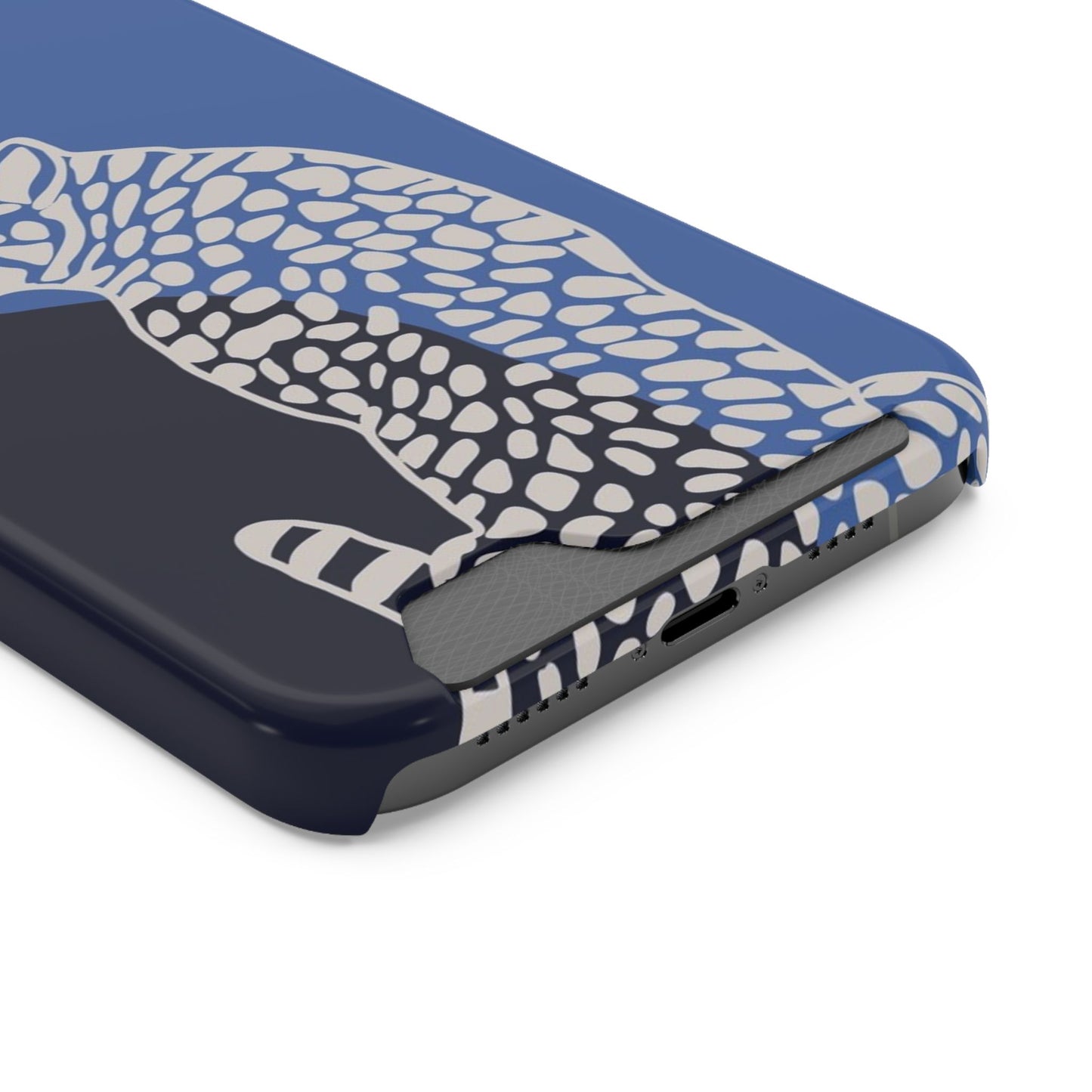 Leopard Bleu Card Phone Case — Blue Animal Print Card holder