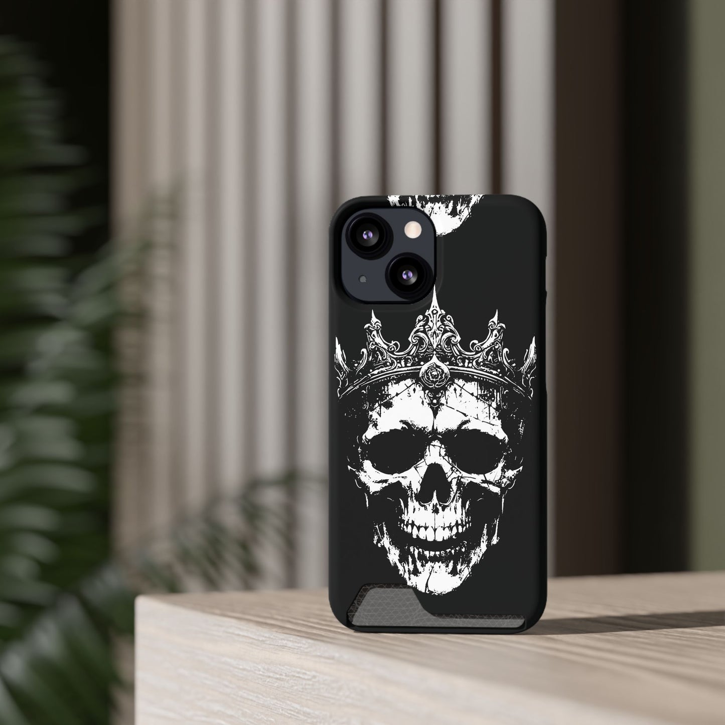 Crowned Chaos - Skull King Card-Holder Phone Case
