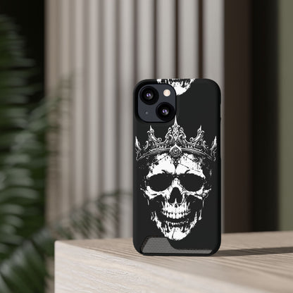 Crowned Chaos - Skull King Card-Holder Phone Case