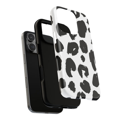 Ink Leopard Magnetic Phone Case — Black & White Animal Print Fashion Protective Cover