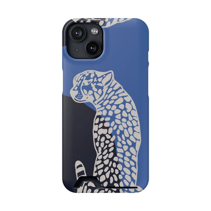 Leopard Bleu Card Phone Case — Blue Animal Print Card holder