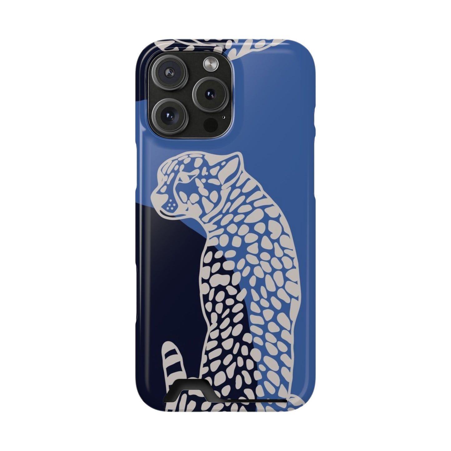 Leopard Bleu Card Phone Case — Blue Animal Print Card holder