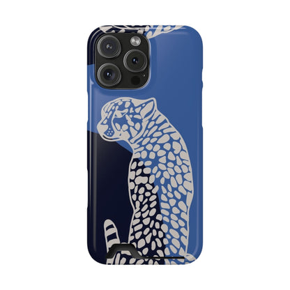 Leopard Bleu Card Phone Case — Blue Animal Print Card holder