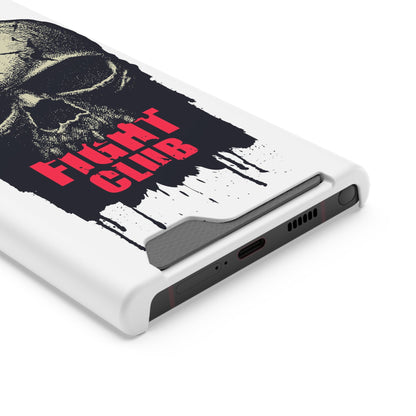 Fight Club Skull Phone Case with Card Holder — Bold Gothic Skull Design