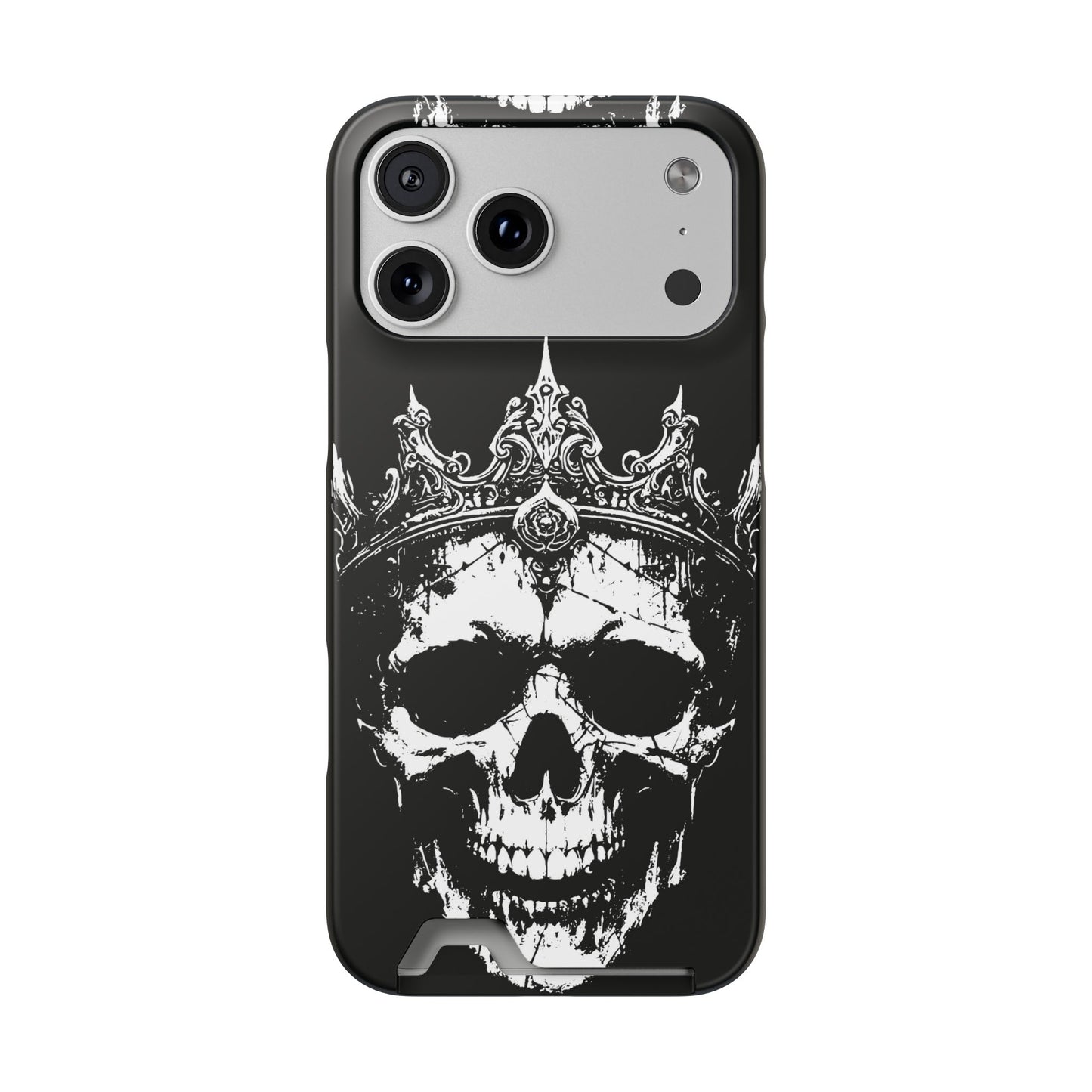 Crowned Chaos - Skull King Card-Holder Phone Case