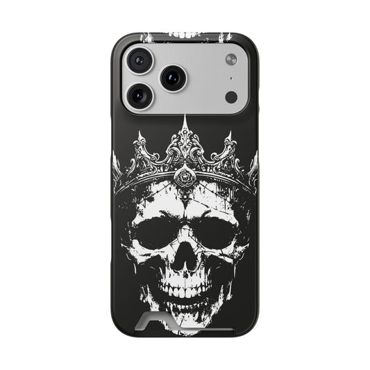 Crowned Chaos - Skull King Card-Holder Phone Case