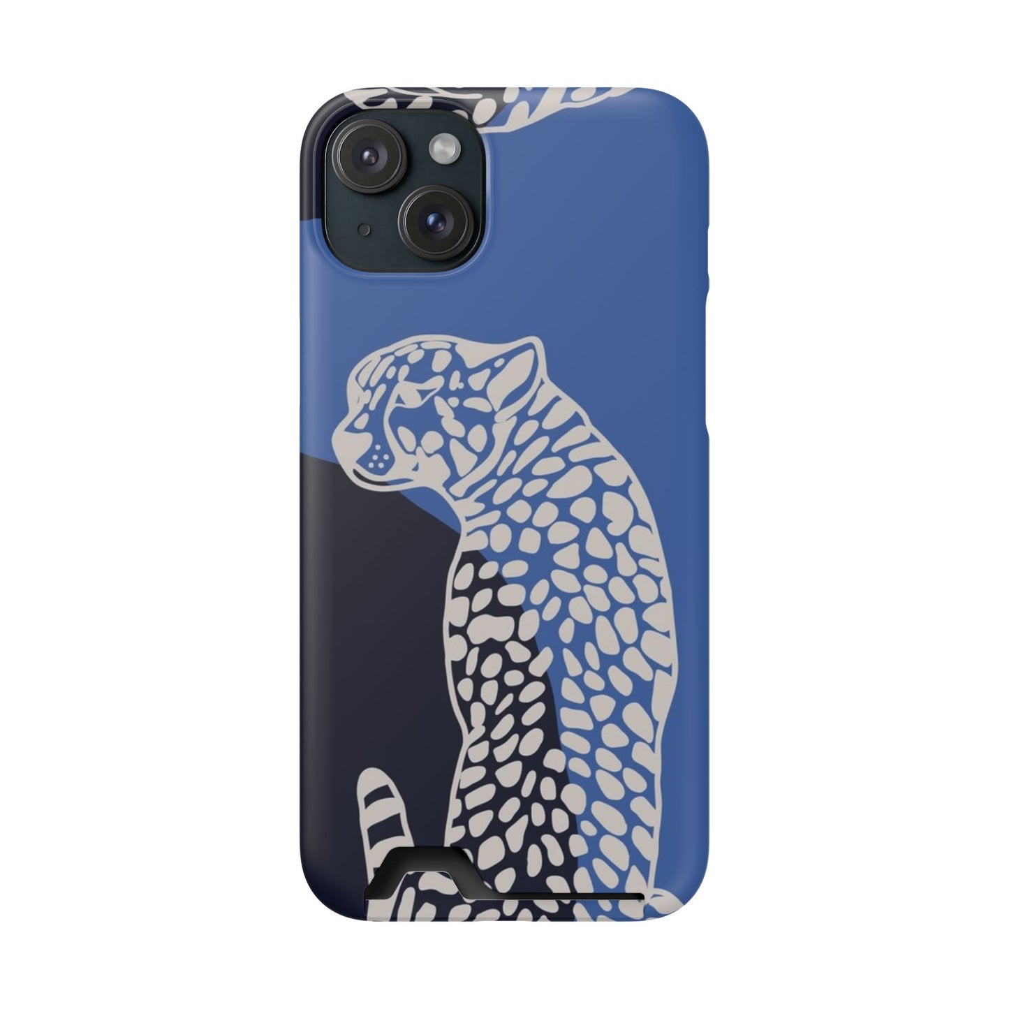 Leopard Bleu Card Phone Case — Blue Animal Print Card holder