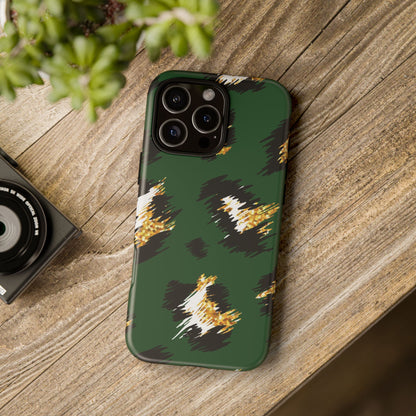 Green Leopard Print Phone Case – Tough Protective iPhone Cover