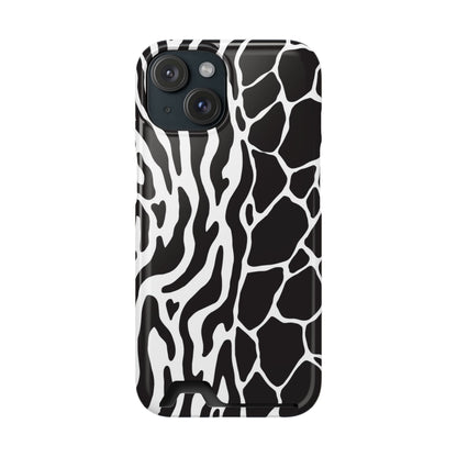 Animal Print Phone Case — Zebra & Giraffe Edition with Card Holder — Slim, Stylish, MagSafe