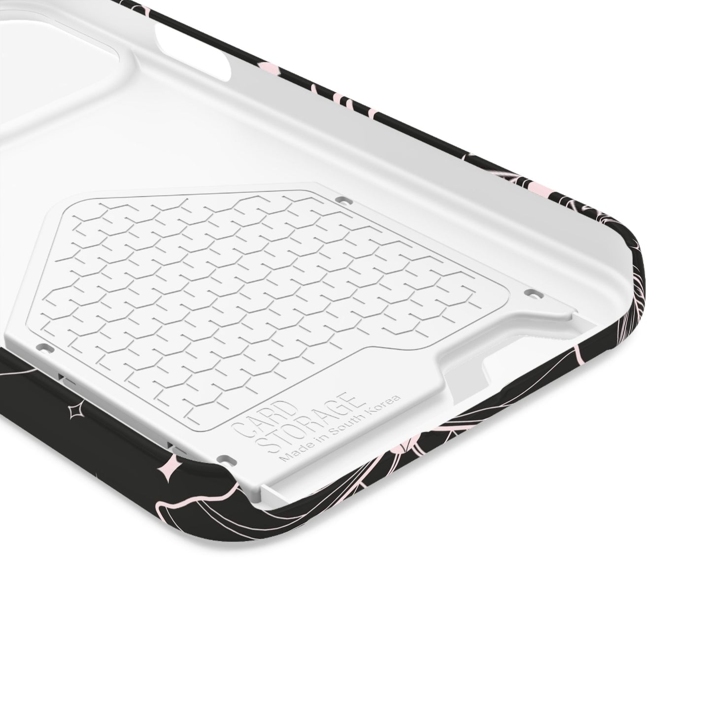 Mystic Skull Dark Aesthetic Phone Case with Card Holder — Gothic Crystal & Feather Design Luxury Cover