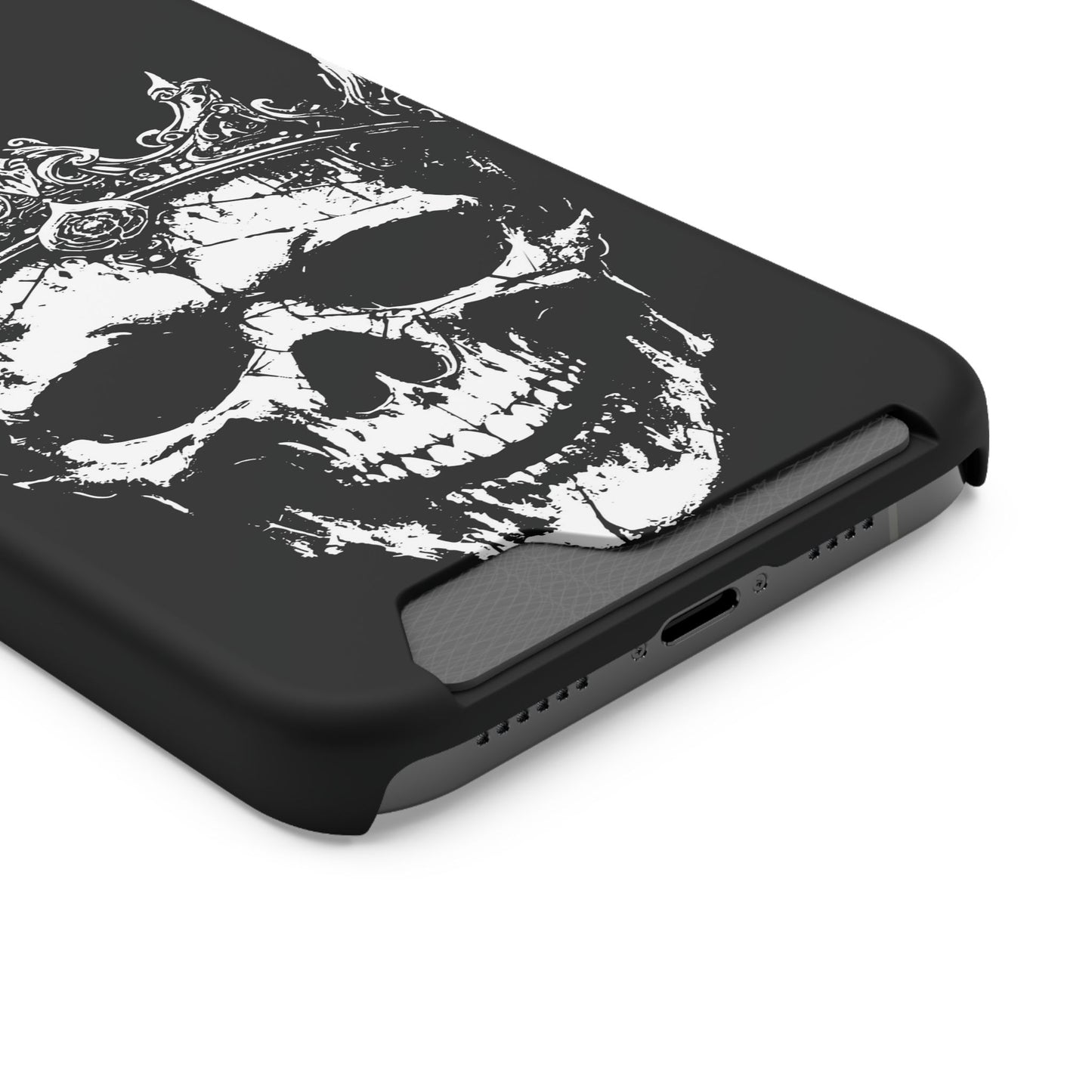 Crowned Chaos - Skull King Card-Holder Phone Case