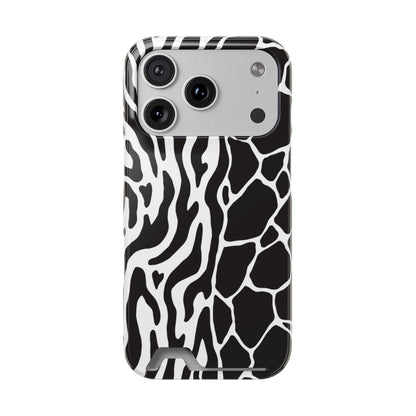 Animal Print Phone Case — Zebra & Giraffe Edition with Card Holder — Slim, Stylish, MagSafe