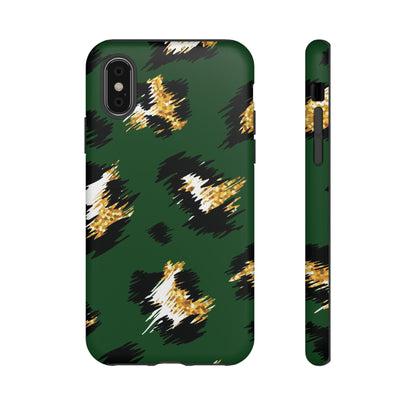 Green Leopard Print Phone Case – Tough Protective iPhone Cover