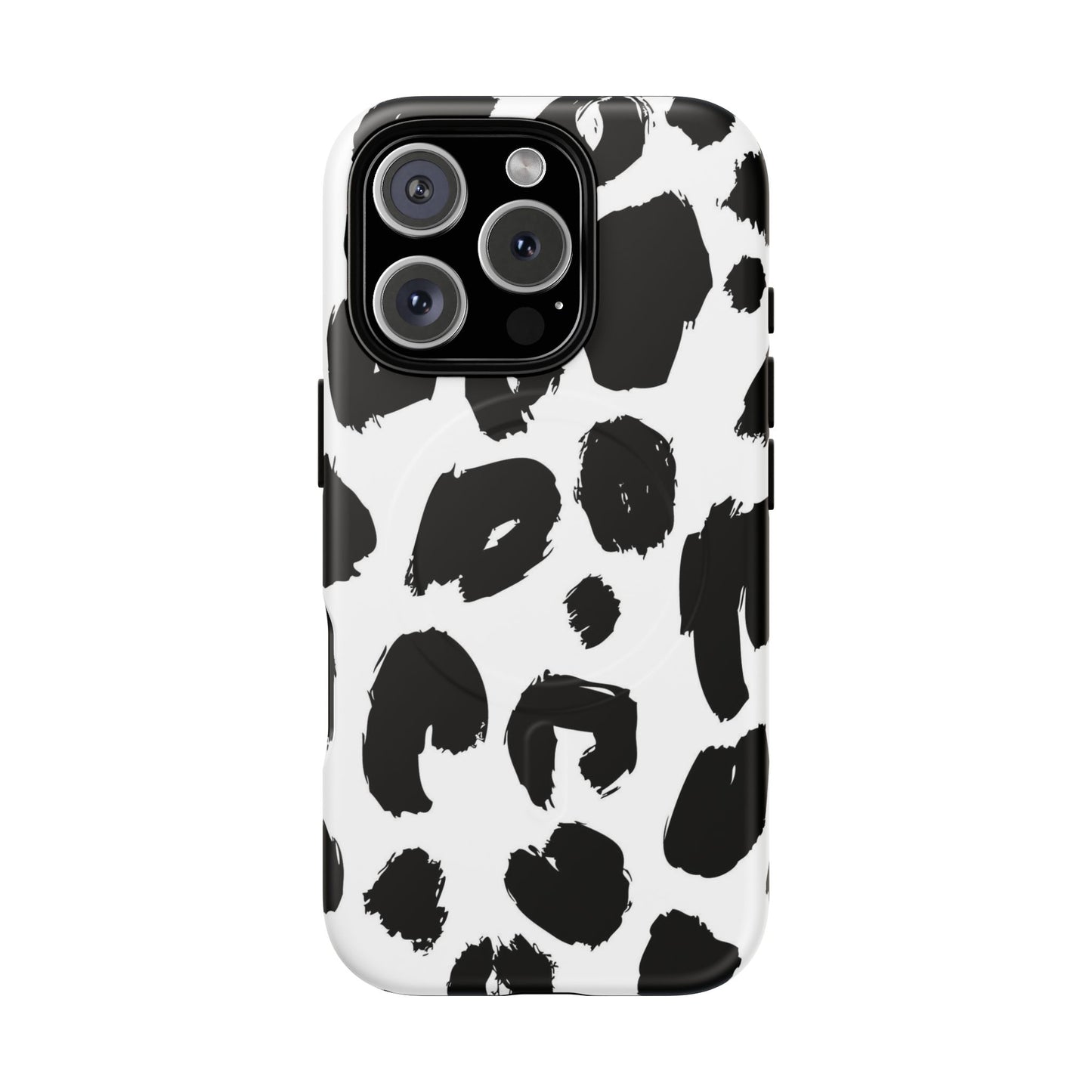 Ink Leopard Magnetic Phone Case — Black & White Animal Print Fashion Protective Cover