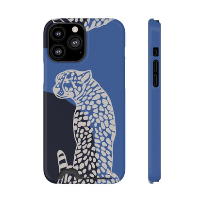 Leopard Bleu Card Phone Case — Blue Animal Print Card holder